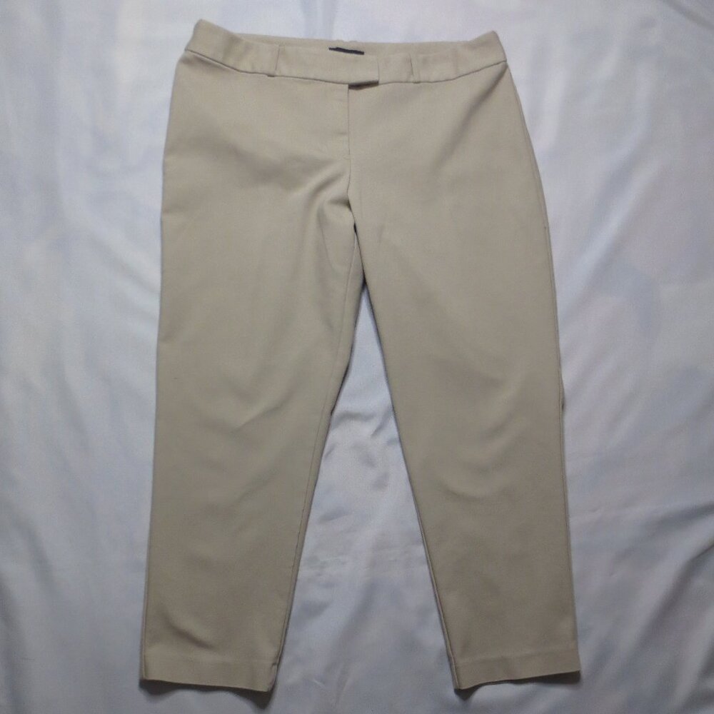 LIZ CLAIBORNE womens TROUSERS cream EMMA pants CLASSIC khaki ANKLE SIZE 14